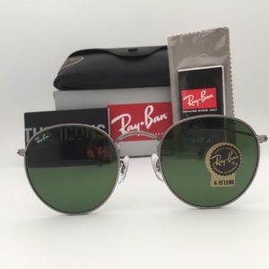 Gray Metal Sunglasses 3447 029 Round Ray-Ban